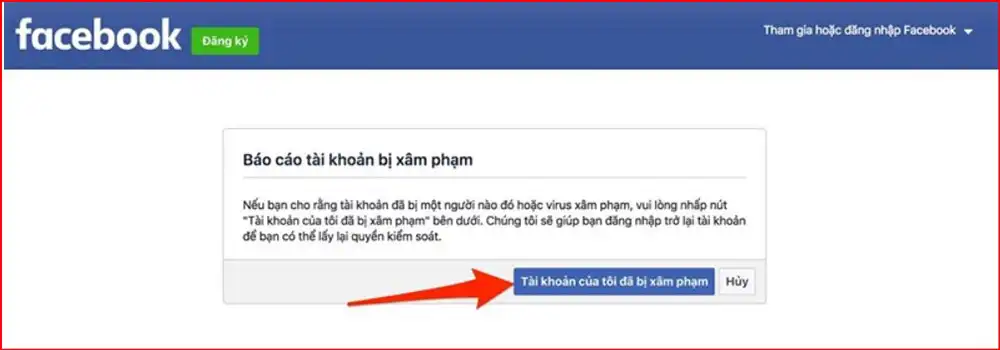 Thong Bao Den Facebook Rang Tai Khoan Da Bi Xam Pham