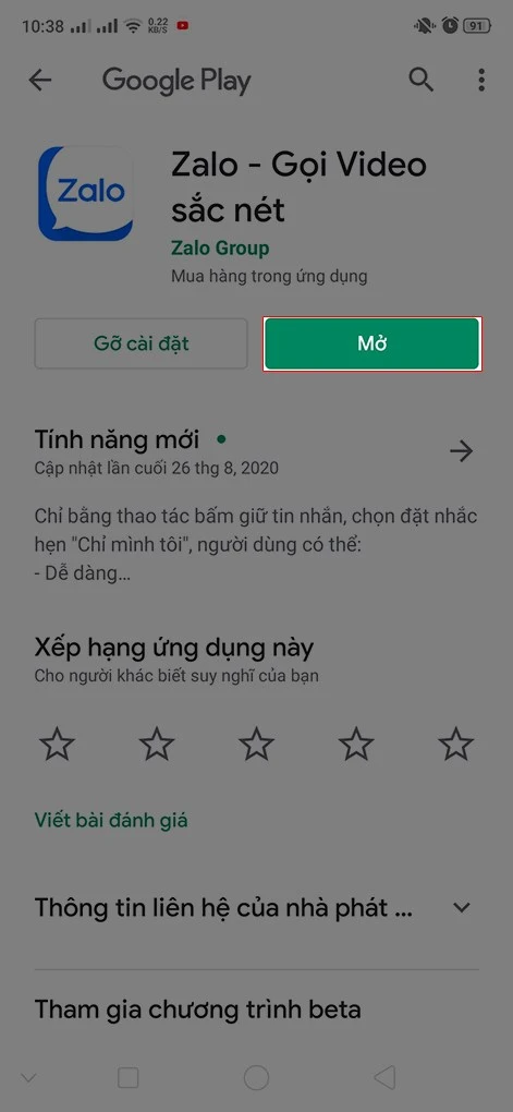 Hướng dẫn cập nhật Zalo PC và điện thoại 18 Cap nhat zalo dien thoai 9