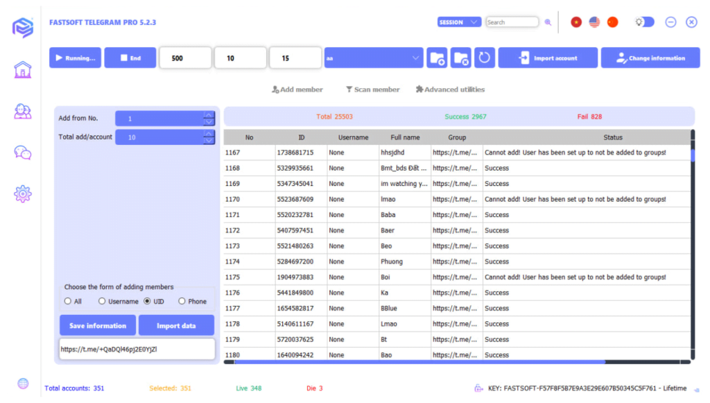 Tool kéo mem telegram
